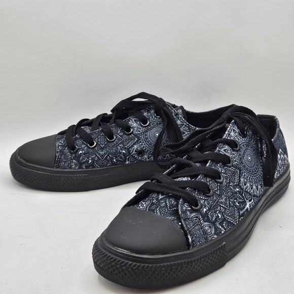 Yes We Vibe Blue And Black Mandala Sneakers Size 8.5-Women's, 7 -Men's - Picture 10 of 16